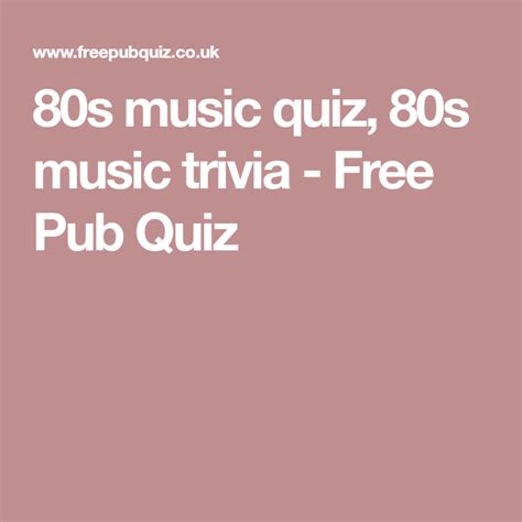 80s Music Quiz 80s Music Trivia Free Pub Quiz 80s Music Trivia