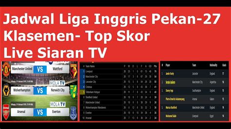 jadwal liga inggris siaran tv