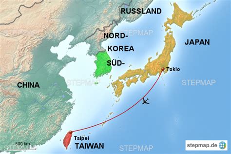 Stepmap Reise Japan Taiwan Landkarte Für Deutschland