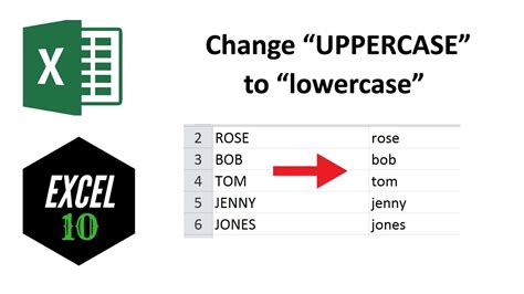 How To Change Uppercase Letter To Lowercase In Excel Youtube