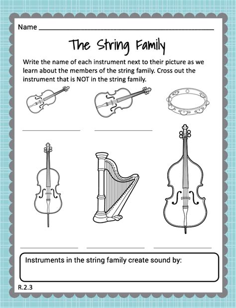 Orchestral Instruments Worksheet