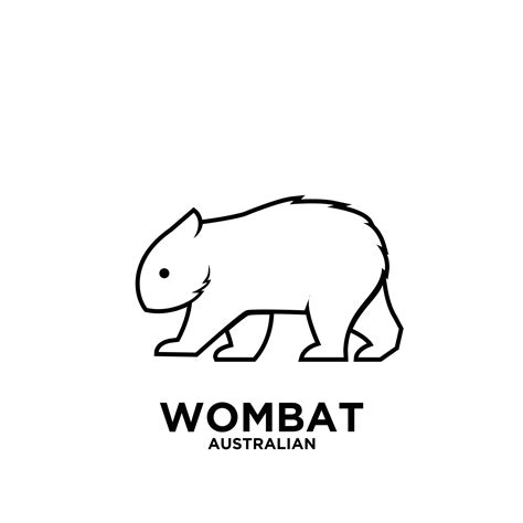 Australian Animal Wombat Animal Vector Black Logo Icon Illustration