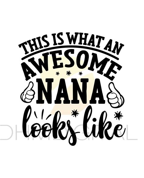 Nana Svg Awesome Nana Clip Art Files For Cricut  Png Dxf Etsy