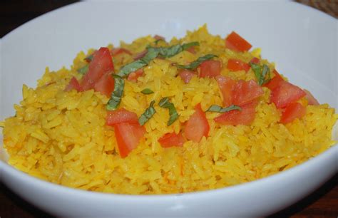 Saffron Infused Rice With Basil And Tomatoes Kitchen Belleicious