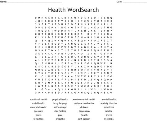 Mental Health Word Search Wordmint