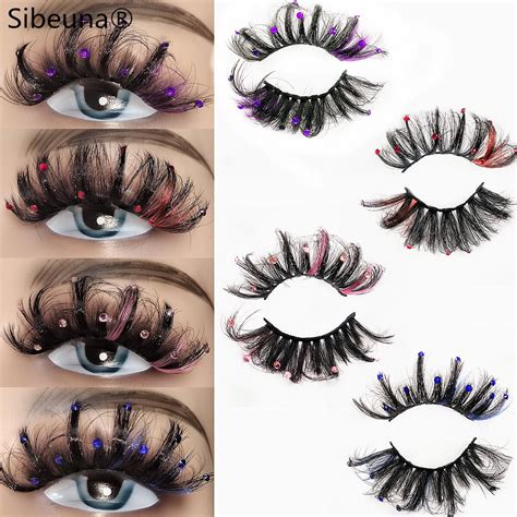 8d Colored Diamond Glitter Lashes With Butterflys Or Flowers On Them