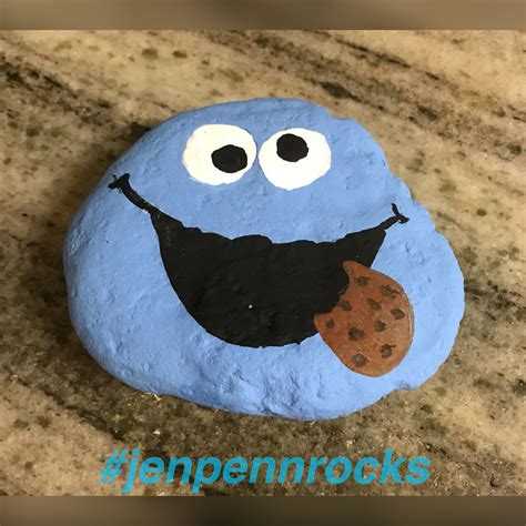 Rock Painting Cookie Monster Painted Rocks Kids Rock Painting
