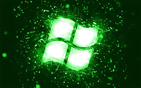 Telecharger Fonds Decran Logo Vert Windows 10 4k Neons Verts Images