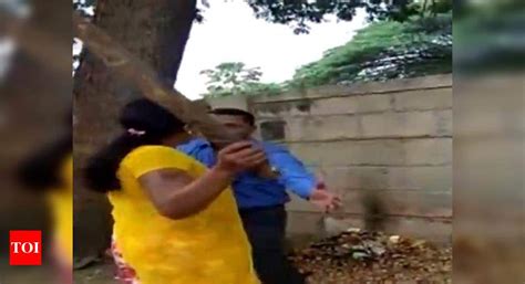 Watch Karnataka Woman Thrashes Bank Manager Over Sex For Loan Demand India News Times Of