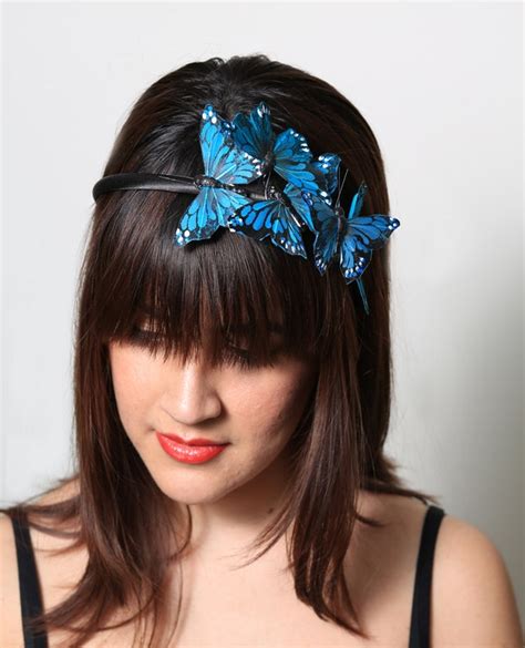 Items Similar To Turquoise Butterfly Headband Woodland Fairy Tale