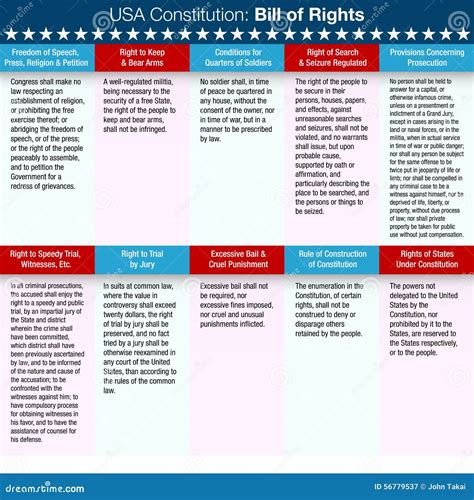 Usa Constitution Bill Of Rights Stock Vector Image 56779537