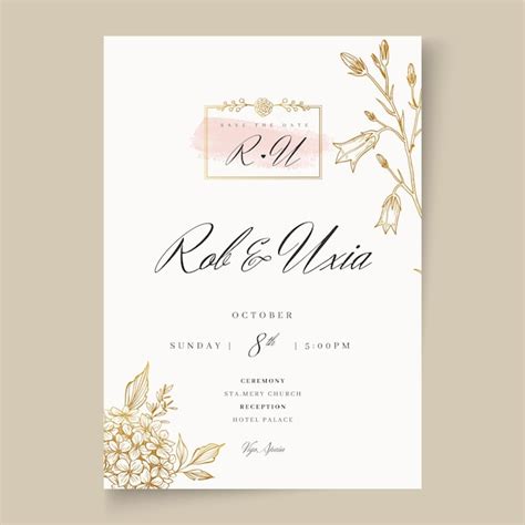 Premium Vector Floral Wedding Card