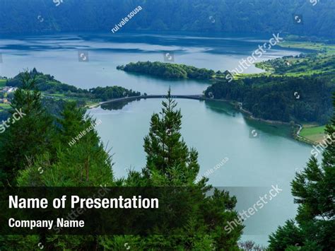 Lake Picturesque View Sete Cidades Powerpoint Template Lake