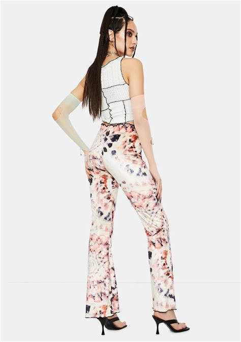 Jaded London Tie Dye Print Bootcut Jersey Trousers Dolls Kill