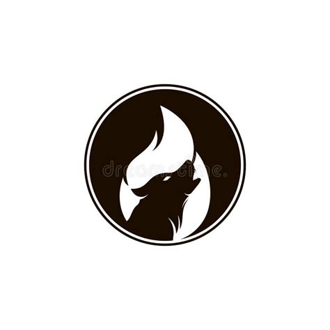 Wolf Fire Vector Logo Design Template Stock Vector Illustration Of