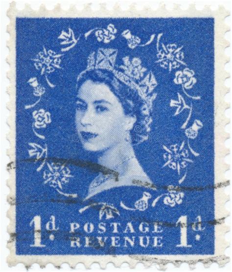 Vintage Stamp Printed In Great Britain 1952 Shows Queen Elizabeth Ii