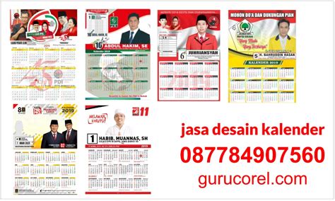 Jasa Desain Kalender Partai Murah 100rb Corel Draw