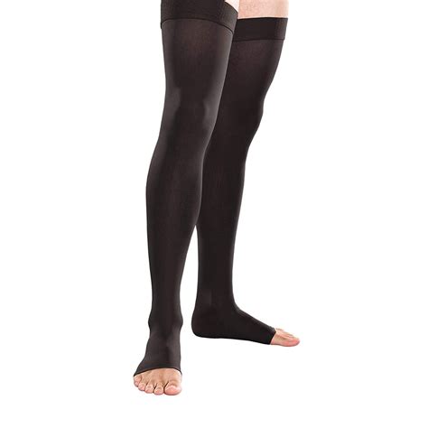 Open Toe Thigh High Compression Stockings 30 40 Mmhg Toeless Support