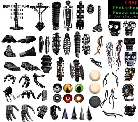 Fnaf Photoshop Resources Update 4 Endoskeletons By Dangerdude991