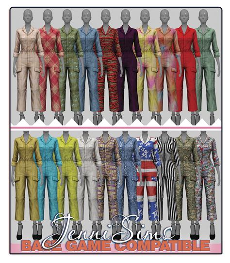 Base Game Compatible Overall Jumpsuit At Jenni Sims Sims 4 Updates