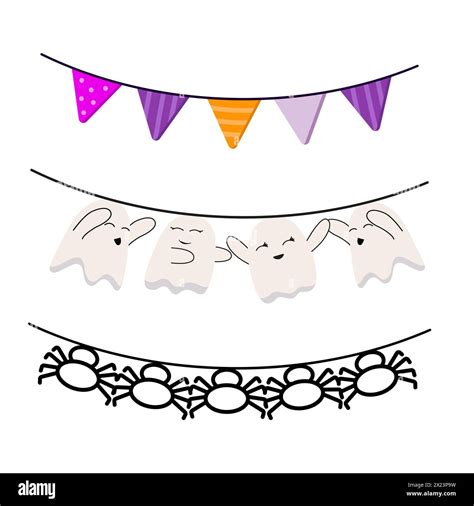 Garland with different Flags for Halloween or Thanksgiving Day