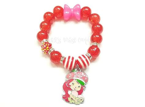 Strawberry Shortcake Charm Beaded Bracelet Girls Bracelets Etsy