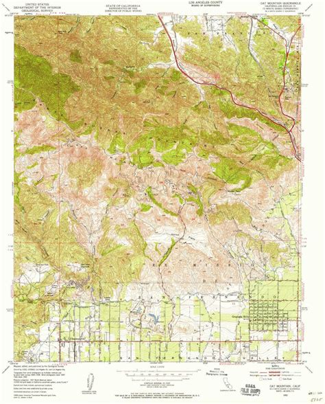Yellowmaps Oat Mountain Ca Topo Map 124000 Scale 75 X