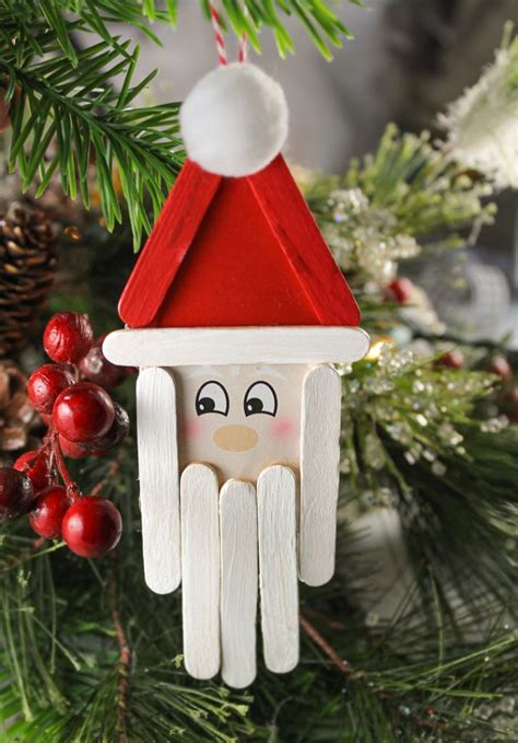 Popsicle Stick Santa Christmas Craft For Kids