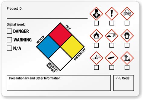Ghs Secondary Label Template Printable Label Templates