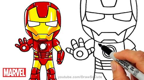How To Draw Iron Man Step By Step Chibi Marvel Superhero Iron Man