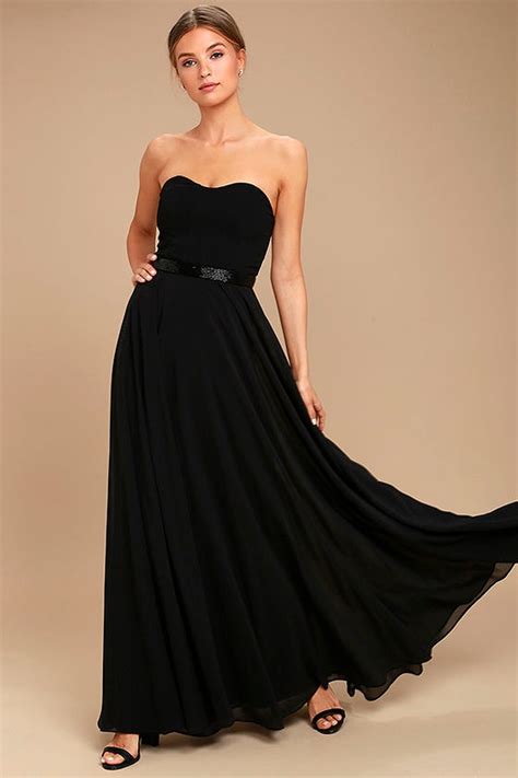 lovely black maxi dress strapless black maxi beaded black maxi 98 00 lulus