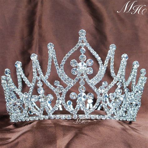 Vintage Pricness Tiara Round Crown Rhinestone Beauty Miss Pageant