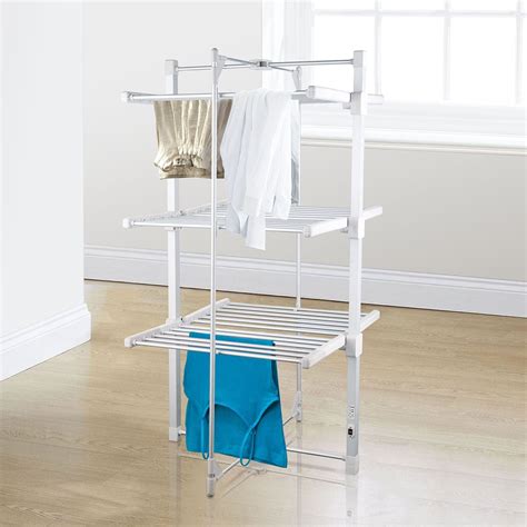 Electric Heated Airer 3 Tier Clothes Indoor Dryer Folding Standing