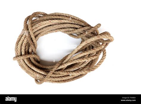 Roll Of Rope Rope Knot Isolated On White Background High Resolution