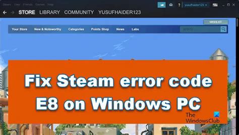 Fix Steam Error Code E On Windows PC