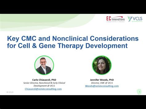 Key Cmc And Nc Considerations For Cell And Gene Therapy Development