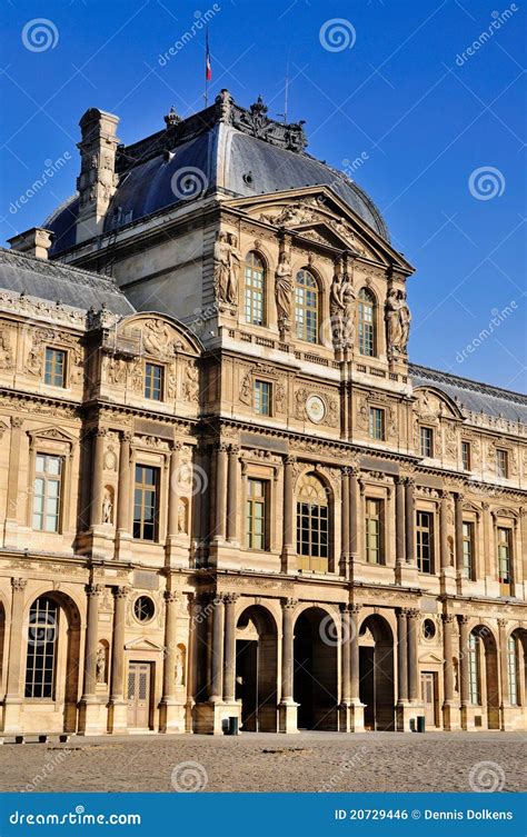 Facade Of The Louvre Paris Stock Photo Image Of Sunny Decorated