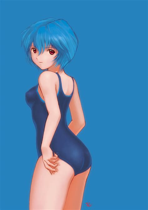 Kobayashi Yuji Ayanami Rei Neon Genesis Evangelion 1girl Blue Hair