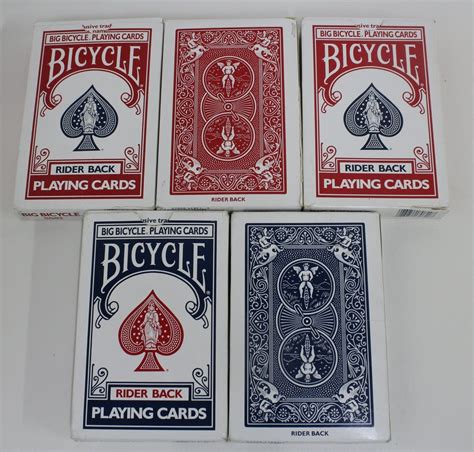 Big Bicycle Jumbo Large 8082 Rider Back Playing Cards 3 X Red And 2 X