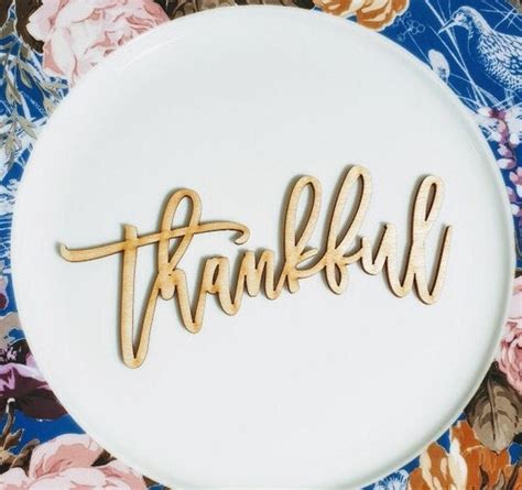 Thankful Place Cards Thanksgiving Name Plates Thanful Wooden Etsy