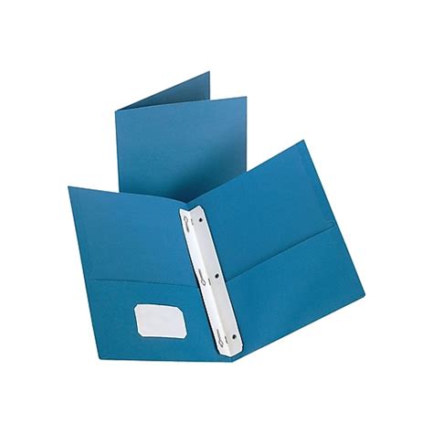 Staples 2 Pocket Fastener Folders Light Blue 10pack 13389 Cc At