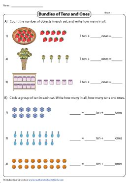 Kids count and fuse the ones and check if they can make a ten, and trade the extra ones. Tens And Ones Worksheets Grade 1 : Place Value Worksheets - As the digits increase, the place ...