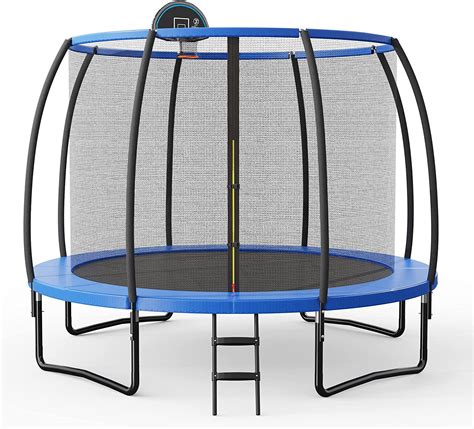 Giantex Trampoline With Basketball Hoop 8 10 12ft Astm Approved All