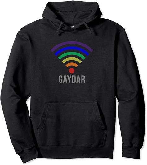 Rainbow Wifi Gaydar Gay Radar Pullover Hoodie Clothing
