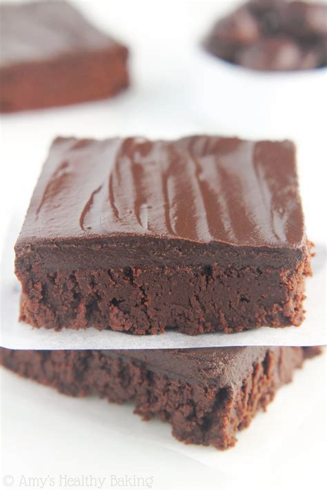 Clean And Fudgy Dark Chocolate Frosted Brownies Amys Healthy Baking