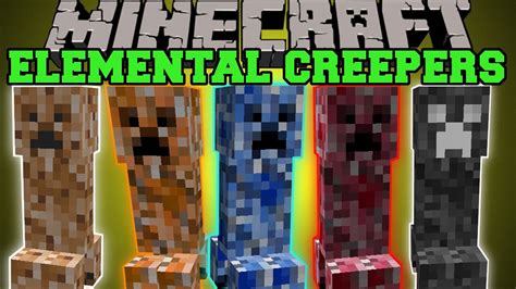 Minecraft Elemental Creepers Epic Creeper Mobs With Cool Abilites