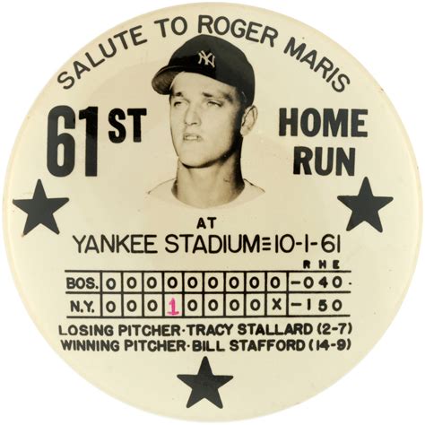 Hakes 1961 Salute To Roger Maris 61st Home Run Red 1 Variety
