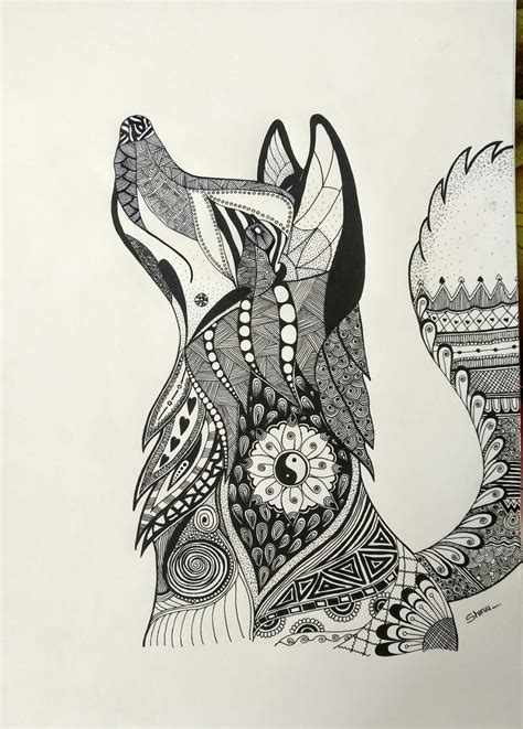 Zentangle Mandala Art Of Wolf By Hkartworks99 On Deviantart