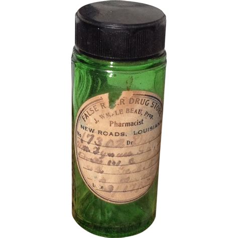 Vintage Green Glass Pharmacist Medicine Bottle Sold On Ruby Lane