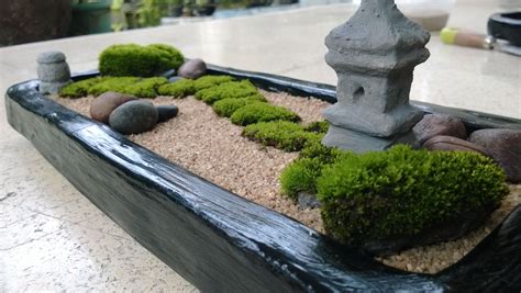 If it's large enough, a pond could hold one or more lotus or other water plants. diy, your own mini zen garden Absolutely love the moss! I neeeed a zen garden! | Vườn nhật, Chậu ...